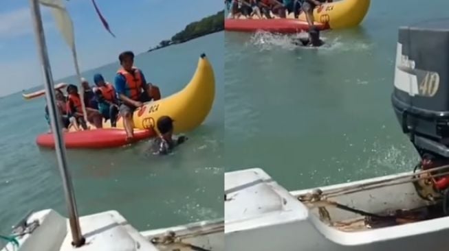 Gegara Ditinggal Nyebur ke Laut, Perahu Motor Jalan Sendiri Bikin Emak-emak Panik