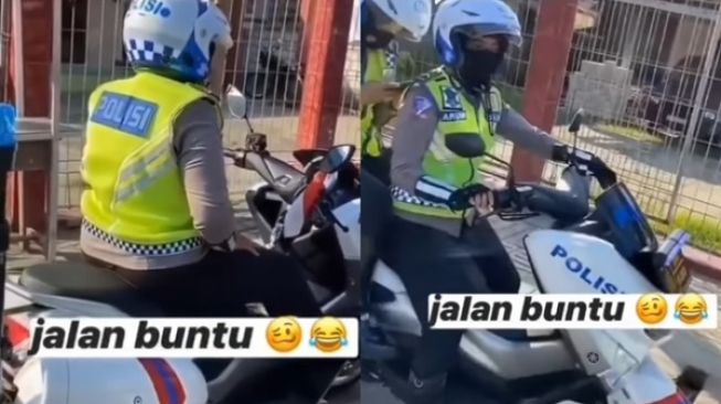 Naik Motor Tanpa Plat dan Tak Pakai Helm, Pria Ini Ketar-ketir Terkepung Polisi (instagram/@kocak.petcaah)