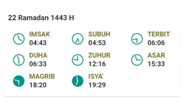 waktu imsak di Pekanbaru