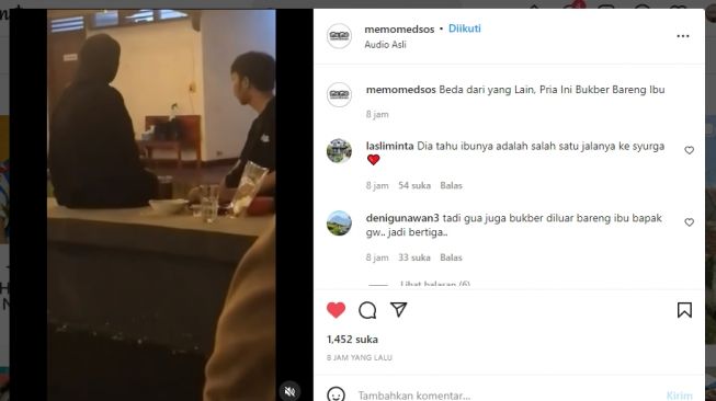 Yang Lain Buka Bareng Teman dan Ayang, Pemuda Ini Buka Puasa Bersama Ibu di Kafe, Warganet: Jalannya ke Syurga