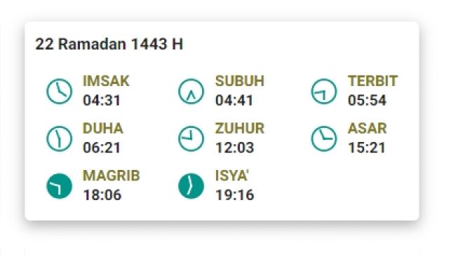 Jadwal imsakiyah di Lingga