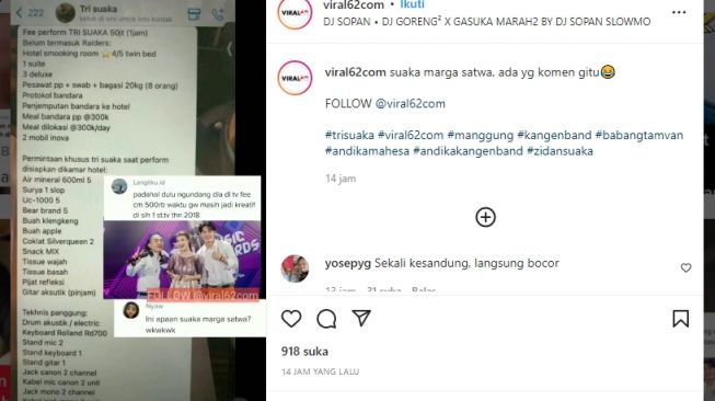 Parodikan Gaya Bernyanyi Kangen Band, Netizen Ulik Biaya Manggung Tri Suaka: Ribet Banget