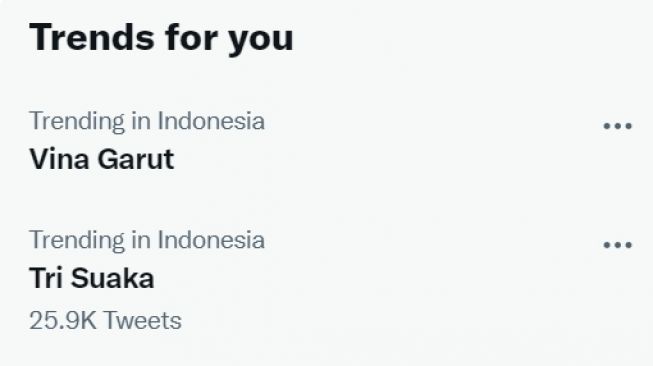 Tangkapan layar trending topic di Twitter, Minggu 24 April 2022. 