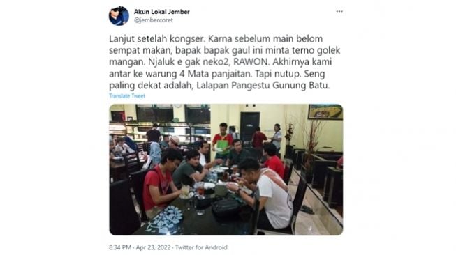 Warganet bandingkan permintaan sederhana Sheila On 7 dan Tri Suaka. (Twitter/@jembercoret)