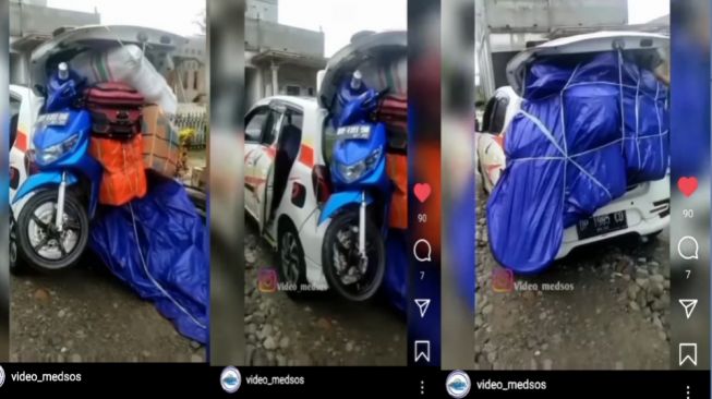 Viral Mobil Bawa Muatan Sampai Bludak Diduga Mau Dipakai Mudik, Publik: Rumah Nggak Sekalian Dibawa?