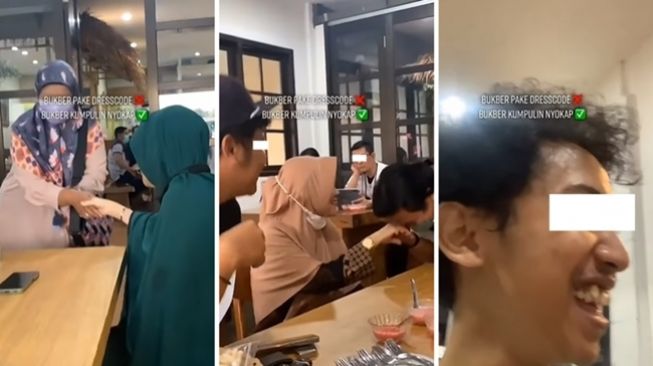 Sekelompok pemuda buka puasa bersama bawa ibu masing-masing. (Instagram/@pewarta.id)