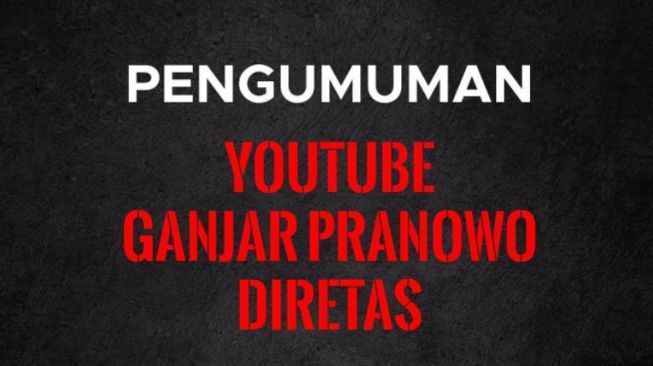 Akun Youtube Ganjar Pranowo diretas orang tak bertanggung-jawab. [Instagram @ganjar_pranowo]