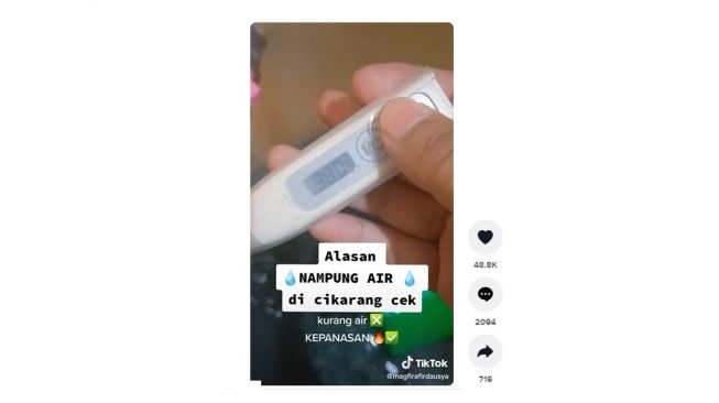 Cikarang kelewat panas. [TikTok]