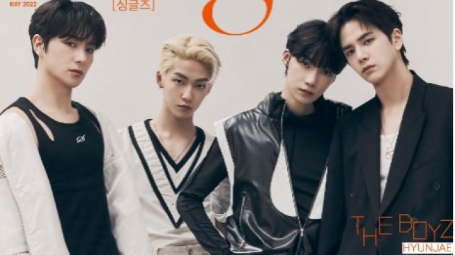 Hyunjae, Kevin, New dan Younghoon dalam majalah Singles (Twitter/@singlesmania)