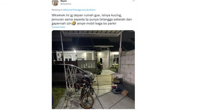 Pemilik rumah syok lihat barang tetangga ditaruh di garasi rumahnya (Twitter)