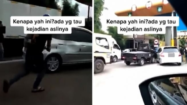 Polisi beraksi dramatis berusaha tangkap perampok di Tol Pasir Koja Bandung. (Instagram/@noreceh_id)