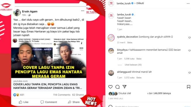 Unggaha soal Tri Suaka dan Zinidin Zidan [Instagram/@lambe_turah]