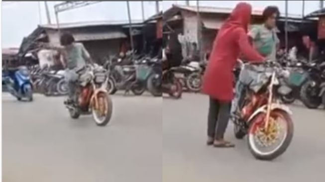 Pria Diduga Preman Marah-Marah di Pasar Sampai Dikasih Uang Pedagang, Polisi Sebut ODGJ, Warganet: Bisa Naik Motor?