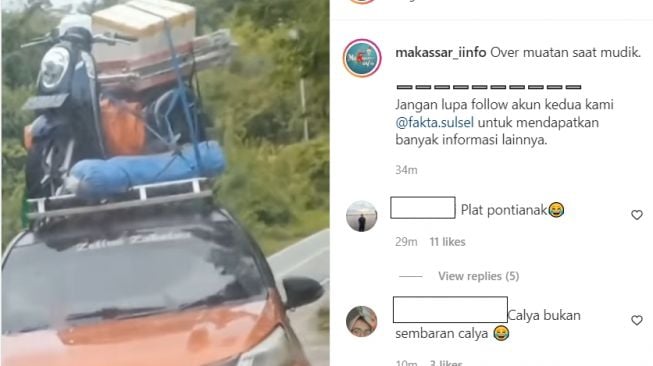 Toyota Calya angkut Honda Scoopy dengan santuy abis (Instagram)