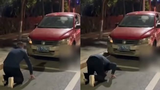 Aksi Seorang Pria Tiba-tiba Sujud 3 Kali Depan Mobilnya di Pinggir Jalan, Ternyata Alasan di Baliknya Bikin Terharu