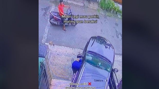 Baru Akan Diparkirkan, Mobil Kena Gasak Maling Terekam CCTV