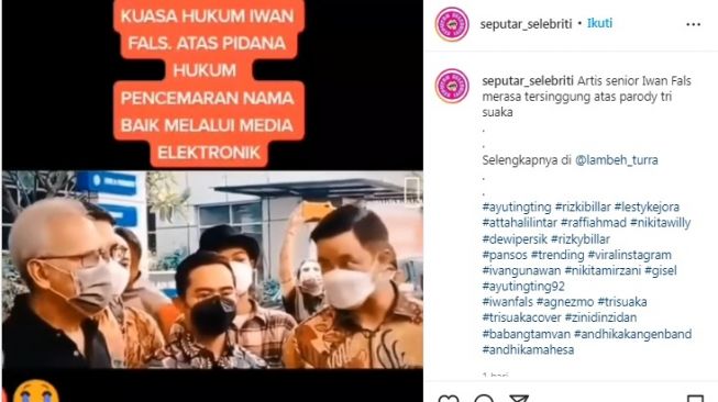 Unggahan soal Iwan Fals [Instagram/@seputar_selebriti]