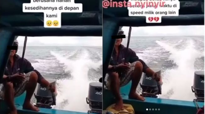Nyesek! Bapak Penyewa Speed Boat Tahan Tangis saat Bekerja, Anaknya Tak Mau Naik dan Malah Pilih Kapal Orang Lain