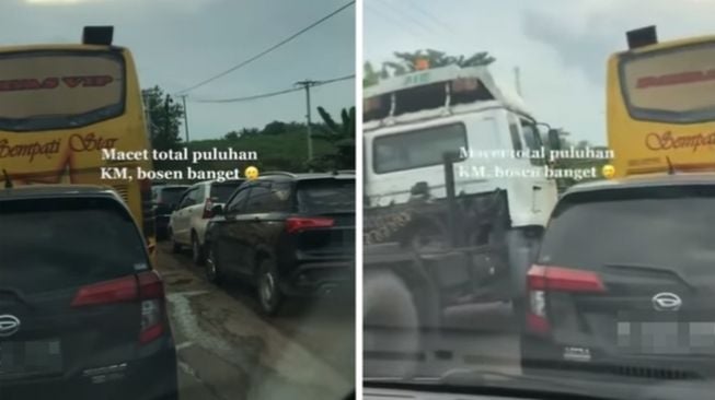 Arus Mudik Bikin Macet Panjang sampai Berjam-jam, Pria Ini Lakukan Hal Tak Terduga, Tuai Tawa Warganet