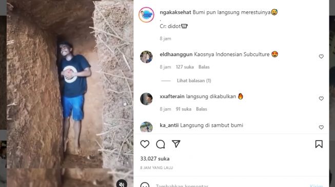 Peragakan Diri Sebagai Mayat di Liang Lahad, Pria Ini Terkubur Hidup-hidup: Bumi Pun Langsung Merestuinya