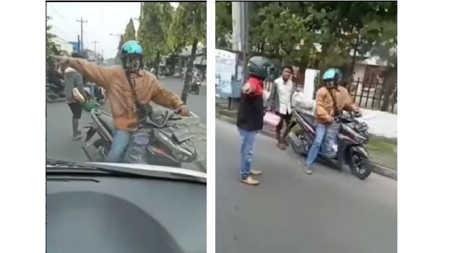 Pemotor menghalangi laju ambulans (Instagram)