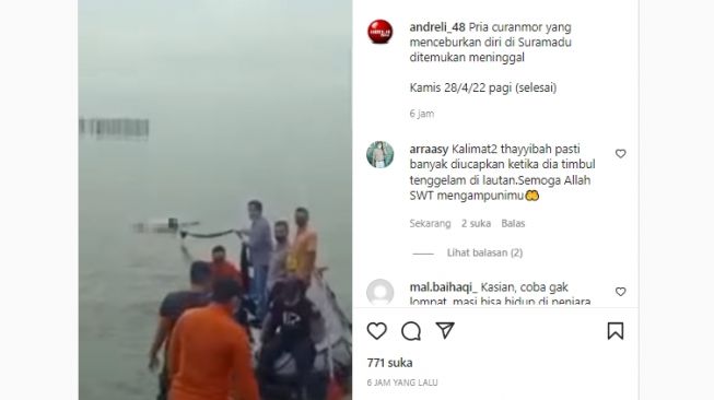 Video Pria Diduga Pelaku Curanmor yang Loncat ke Laut di Suramadu Ditemukan Tak Bernyawa, Warganet: Resiko Profesi