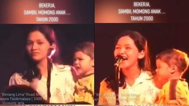 Potret Artis Kerja Sambil Momong Anak (TikTok/@maiaestianty)