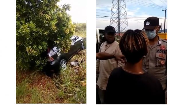 Tukang Cuci Mobil Ketiban Sial Usai Memindah Kendaraan Pelanggan, Nyungsep ke Pinggir Jalan dan Bikin Pemilik Emosi