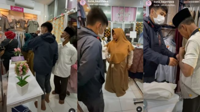 Momen Menyentuh Anak Ajak Orangtua Belanja Baju Lebaran, Warganet