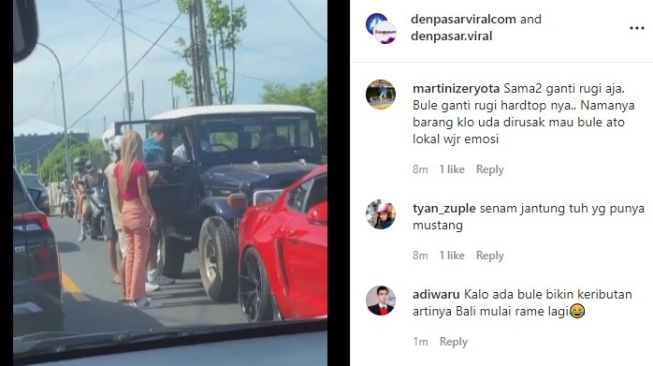 Bule Mengamuk di Jalan Raya Uluwatu Denpasar Bali, Paksa Warga Turun Dari Mobil