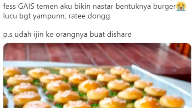 Kreatif, Warganet Ini Bikin Cemilan Lebaran Unik Sulap Nastar Berbentuk Cap Kaki hingga Burger