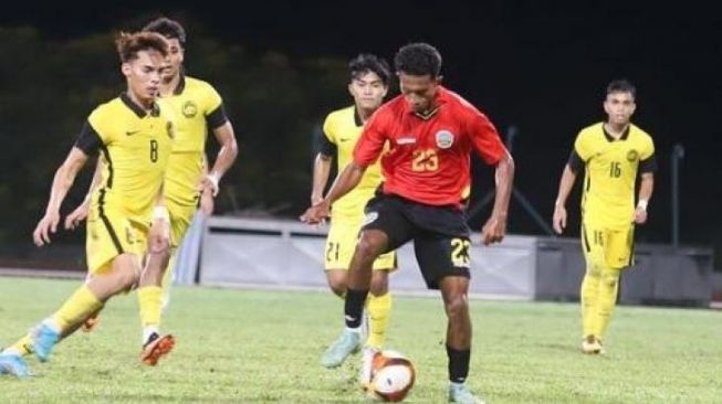 imnas Malaysia U-23 vs Timor Leste di laga uji coba jelang SEA Games 2021, Jumat (29/4/2022). (Instagram/@famalaysia)