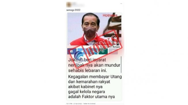 CEK FAKTA: Ramai isu Jokowi beri isyarat siap mundur pasca Lebaran, benarkah? (kominfo.go.id)