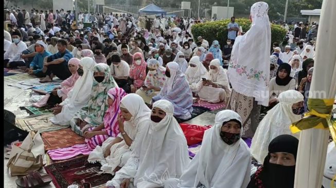 Salat Id masjid Istiqlal pada Senin (2/5/2022) [Suara.com/Ria Rizki Nirmala Sari]