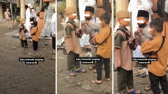 Gemasnya Bocil Saling Adu Mekanik Isi Amplop THR Lebaran, Publik: Awas Kena Investasi Bodong Emak!