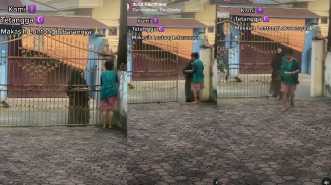 Viral Muslimah Bagikan Lontong Lebaran kepada Tetangga Beda Agama, Publik: Indahnya Toleransi