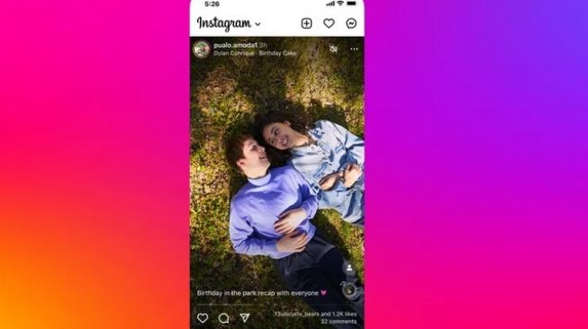 Instagram menguji coba tampilan aplikasi dengan layar vertikal penuh [Instagram].