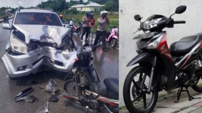 Viral Motor Tabrak Mobil hingga Penyok, Warganet: Supra Bapak Emang The Best!