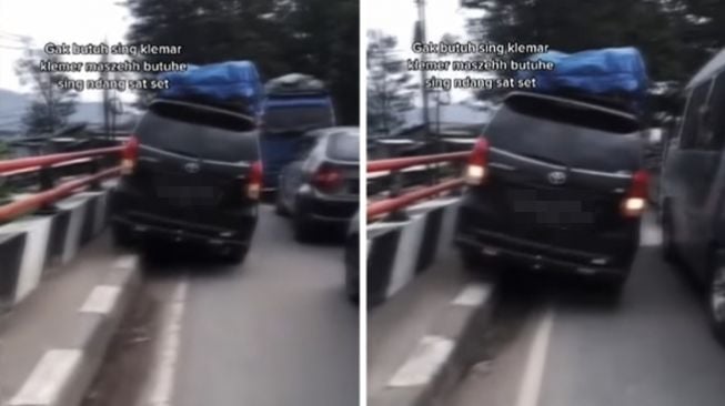 Macet Panjang Imbas Libur Lebaran, Setengah Badan Mobil Ini Sampai Naik ke Trotoar: Butuh Cepet Sat Set!