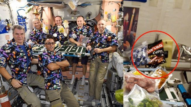 Sekelompok Astronot membawa Kopiko dalam misinya ke luar angkasa pada 2017. [istimewa]