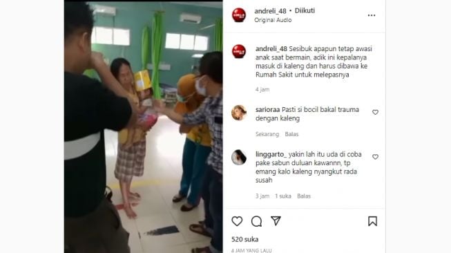 Viral Kepala Bocah Ini Tersangkut Kaleng hingga Dibawa ke Rumah Sakit, Warganet: Kasihan tapi Lucu