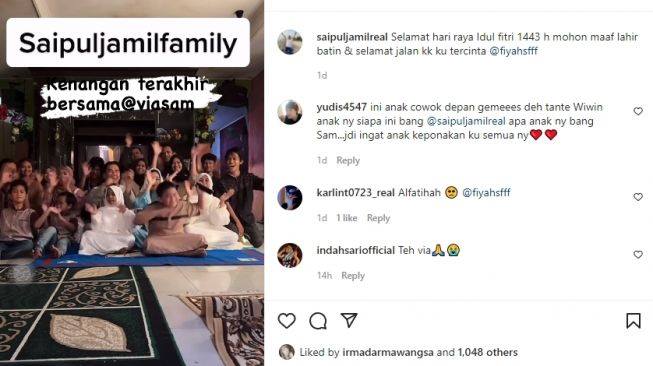 kenangan Saipul Jamil bersama almarhumah kakak ipar [Instagram/@saipuljamilreal]