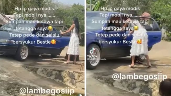 Julid Abis! Cewek Nyinyir Lihat Tetangga Punya iPhone Tapi Naik Mobil Jadul, Warganet Kompak Syukuri Hal Ini