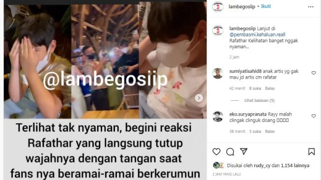 Unggahan soal Rafathar [Instagram/@lambegosiip]