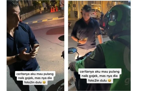 Ojol di-stop bule dan direkam menggunakan ponsel (TikTok)