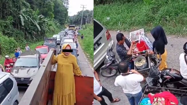 Macet Membawa Cuan, Pedagang Cilok ini Auto Laris Manis Berjualan untuk Pemudik saat Terjebak Kemacetan