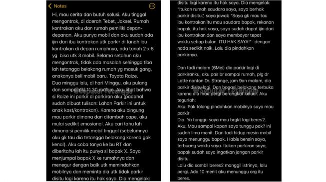 Curhatan punya tetangga yang sok kuasa, rusak mobil penghuni kontrakan hingga cat terkelupas (Twitter)