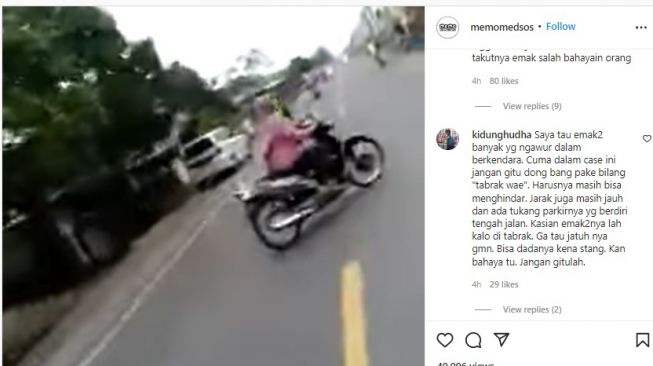 Pengendara Motor Ugal-Ugalan Hingga Tabrak Emak-Emak Saat Nyebrang ...