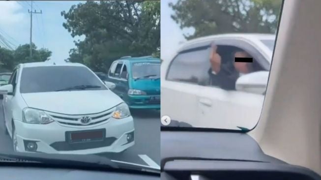 Pengemudi Mobil Ditegur karena Lawan Arah Malah Acungkan Jari Tengah, Publik Catat Plat Nomornya