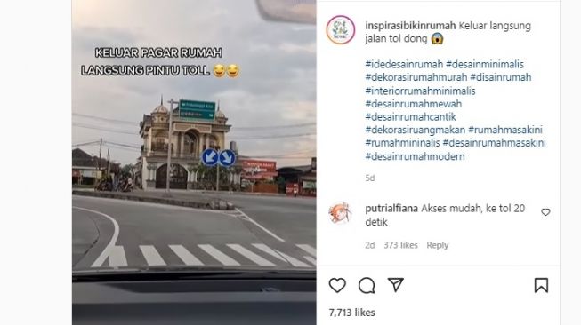 Keluar Gerbang Langsung Tol, Rumah Mewah Ini Bikin Warganet Iri